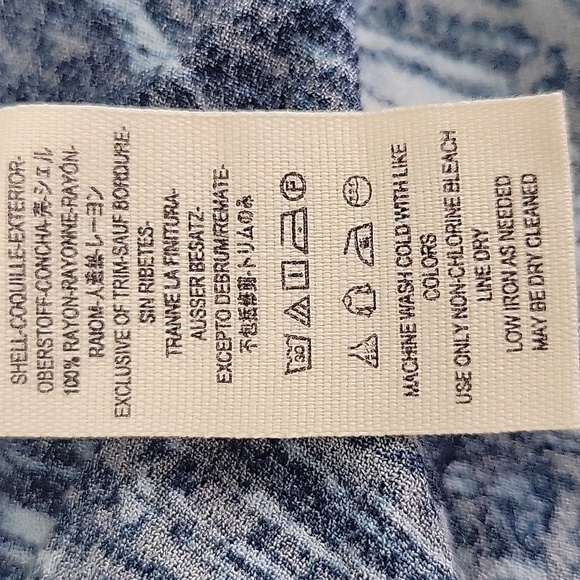 FREE PEOPLE Birds Of A Feather Floral Blue Women's Blouse SIZE XS - Picture 12 of 12